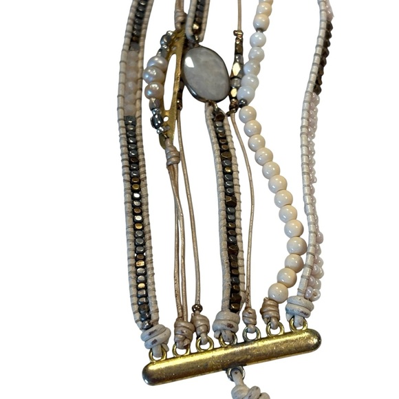 Nakamol White Gold Beaded Natural Stone Bracelet - Picture 4 of 6